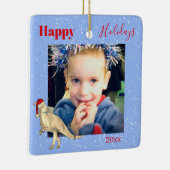 Dinosaur kerstfoto kinder keepomwille keramisch ornament (Rechts)