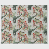 Dinosaur-kerstinpakpapier Cadeaupapier (Vlak)