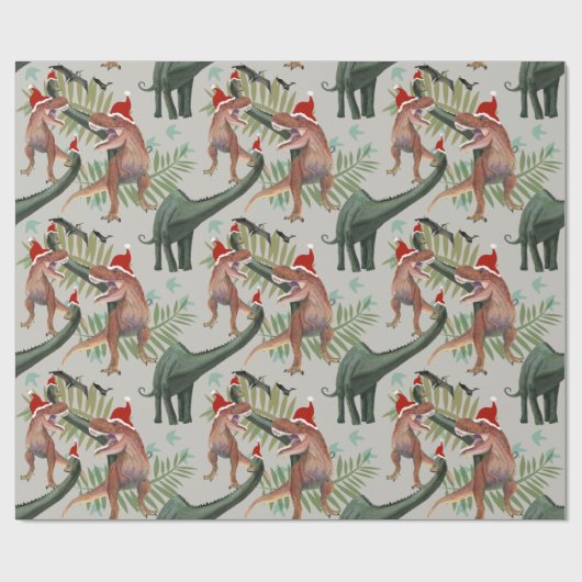 Dinosaur-kerstinpakpapier Cadeaupapier (Vlak)