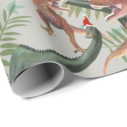 Dinosaur-kerstinpakpapier Cadeaupapier (Rol Hoek)