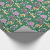 Dinosaur-kerstinpakpapier Cadeaupapier (Hoek)