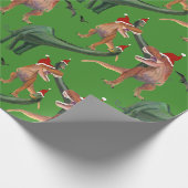 Dinosaur-kerstinpakpapier Cadeaupapier (Hoek)