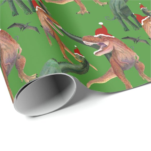 Dinosaur-kerstinpakpapier Cadeaupapier (Rol Hoek)