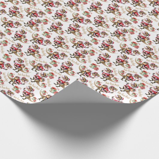 Dinosaur-kerstinpakpapier Cadeaupapier (Hoek)