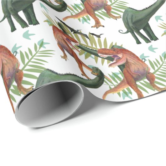 Dinosaur-kerstinpakpapier Cadeaupapier (Rol Hoek)