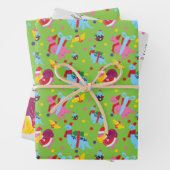 Dinosaur kerstinpakpapier voor kinderen inpakpapier vel (In situ)