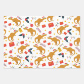 Dinosaur Kerstkerstkerstkerstkerstkerstkerstkersts Inpakpapier Vel (Voorkant 2)