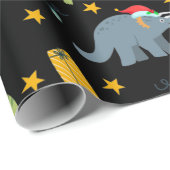 Dinosaur Kerstkerstkerstkerstkerstkerstkerstschild Cadeaupapier (Rol Hoek)