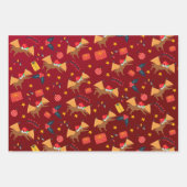 Dinosaur Kerstkerstkerstkerstkerstkerstschilderij  Inpakpapier Vel (Voorkant 3)