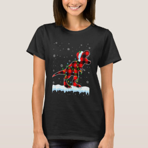 Dinosaur kerstkerstkerstkerstkerstman met jute die t-shirt