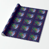 Dinosaur kerstkerstkerstkerstman cadeaupapier (Uitgerold)