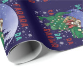 Dinosaur kerstkerstkerstkerstman cadeaupapier (Rol Hoek)