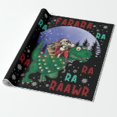 Dinosaur kerstkerstkerstkerstman cadeaupapier (Uitgerold)