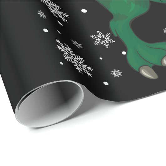 Dinosaur kerstkerstkerstkerstman cadeaupapier (Rol Hoek)
