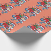 Dinosaur Kerstkerstkerstkerstman, Mannen voor herk Cadeaupapier (Hoek)