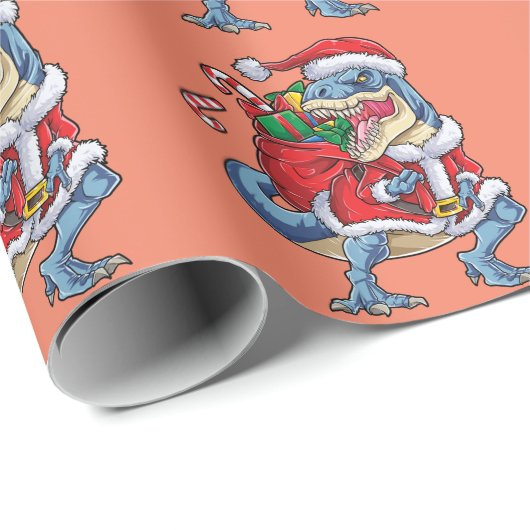 Dinosaur Kerstkerstkerstkerstman, Mannen voor herk Cadeaupapier (Rol Hoek)