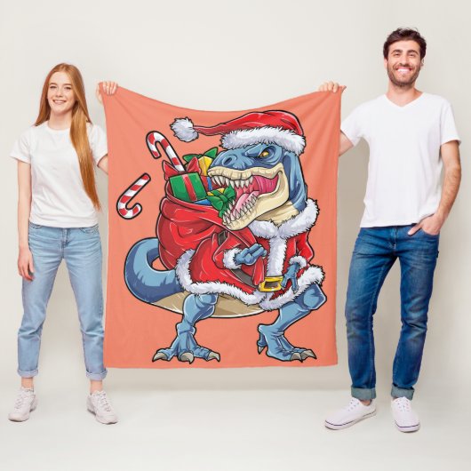 Dinosaur Kerstkerstkerstkerstman, Mannen voor herk Fleece Deken (In situ)