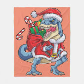 Dinosaur Kerstkerstkerstkerstman, Mannen voor herk Fleece Deken (Voorkant)