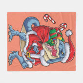 Dinosaur Kerstkerstkerstkerstman, Mannen voor herk Fleece Deken (Voorkant (Horizontaal))