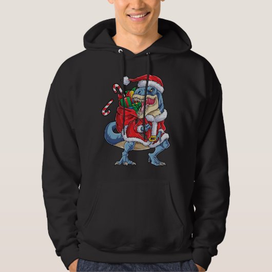 Dinosaur Kerstkerstkerstkerstman, Mannen voor herk Hoodie (Voorkant)
