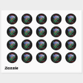 Dinosaur kerstkerstkerstkerstman ronde sticker (Vel)