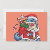 Dinosaur Kerstman Kerstman T rex Jongens Mannen Kaart (Voorkant)