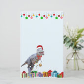 Dinosaur Kerstmis Briefpapier (Staand voorkant)