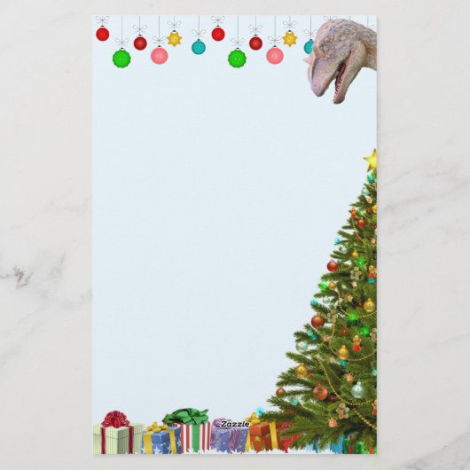 Dinosaur Kerstmis Briefpapier (Achterkant)