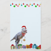 Dinosaur Kerstmis Briefpapier (Voorkant)