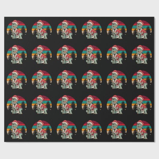 Dinosaur Kerstmis Cadeaupapier (Vlak)