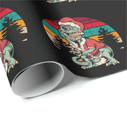 Dinosaur Kerstmis Cadeaupapier (Rol Hoek)