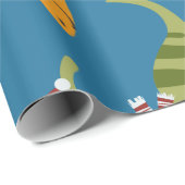 Dinosaur Kerstmis Cadeaupapier (Rol Hoek)