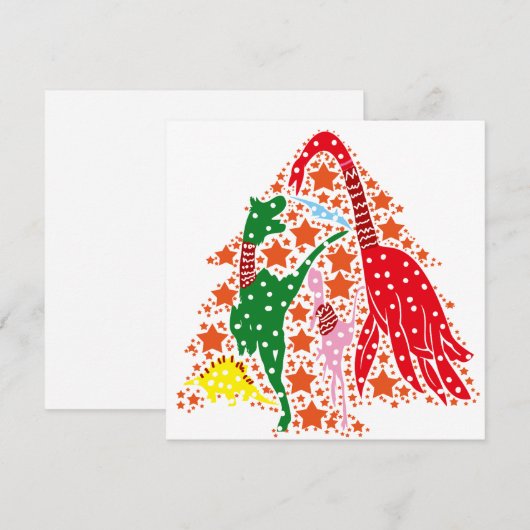 Dinosaur Kerstmis Feestdagenkaart (Voorkant / Achterkant)