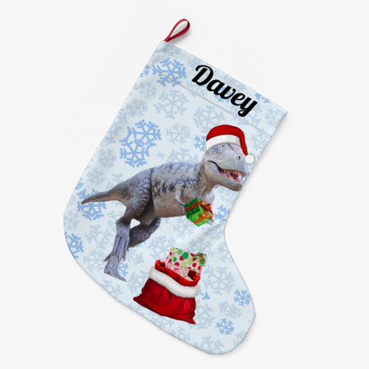 Dinosaur Kerstmis Grote Kerstsok (Voorkant (Hangend))