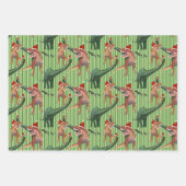 Dinosaur Kerstmis Inpakpapier Vel (Voorkant 3)