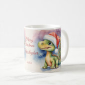 Dinosaur Kerstmis Koffiemok (Voorkant rechts)