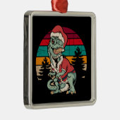 Dinosaur Kerstmis Metalen Ornament (Rechts)