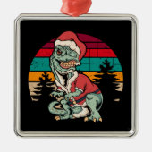 Dinosaur Kerstmis Metalen Ornament (Voorkant)