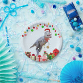 Dinosaur Kerstmis Papieren Bordje (Feest)