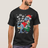 Dinosaur Kerstmis Ra Ra Rawr T Rex Santa Chris T-shirt (Voorkant)