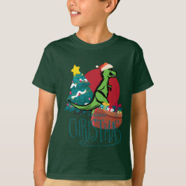 Dinosaur Kerstmis T-shirt