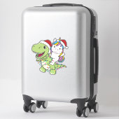 Dinosaur Kerstmis Unicorn Winter T-Rex Dino Sticker (Koffer)