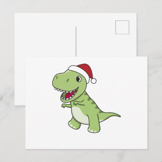 Dinosaur Kerstwinter T-Rex Dino Briefkaart (Voorkant / Achterkant)