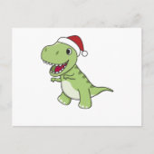 Dinosaur Kerstwinter T-Rex Dino Briefkaart (Voorkant)
