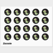 Dinosaur kerstwinter T-Rex Dino Classic Ronde Sticker (Vel)