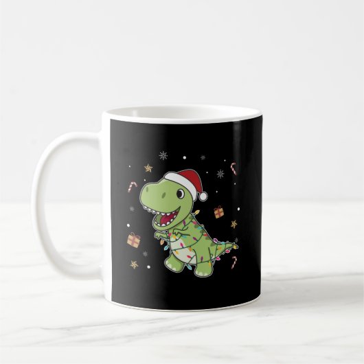 Dinosaur Kerstwinter T-Rex Dino Coffee M Koffiemok (Links)