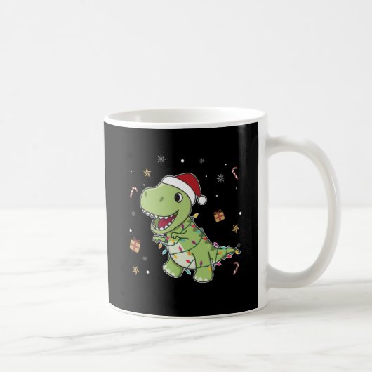 Dinosaur Kerstwinter T-Rex Dino Coffee M Koffiemok (Rechts)