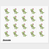 Dinosaur Kerstwinter T-Rex Dino Vierkante Sticker (Vel)