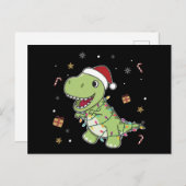Dinosaur kerstwinter winter T-Rex Briefkaart (Voorkant / Achterkant)