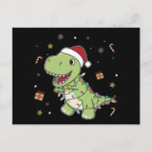 Dinosaur kerstwinter winter T-Rex Briefkaart (Voorkant)